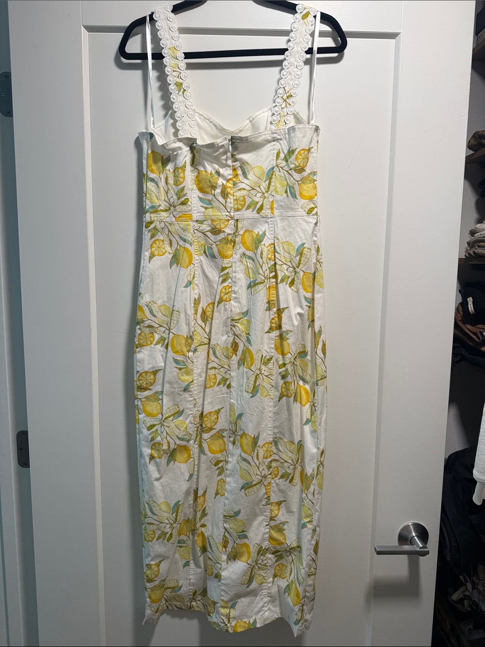 Avec Les Filles White Midi Dress with Yellow Lemon Print - Picture 6 of 6
